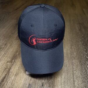 Canterbury Golf Club Hat Black Red Performance PGA Lightweight Adjustable